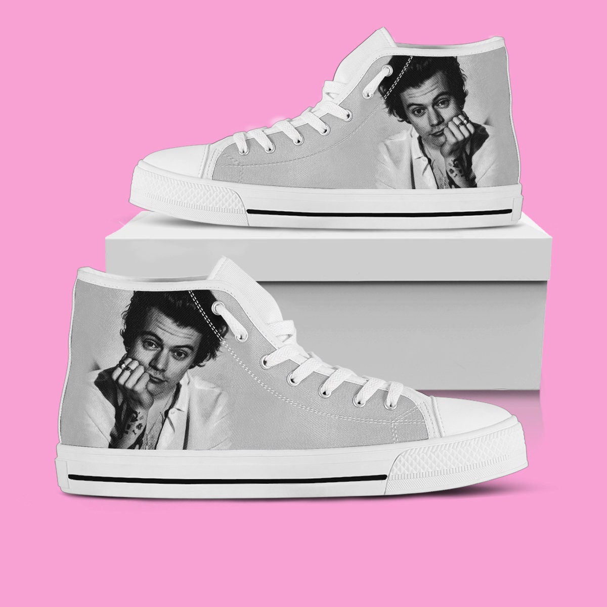 Harry Styles Custom Canvas Shoes Harry Styles Custom Hightop | Etsy
