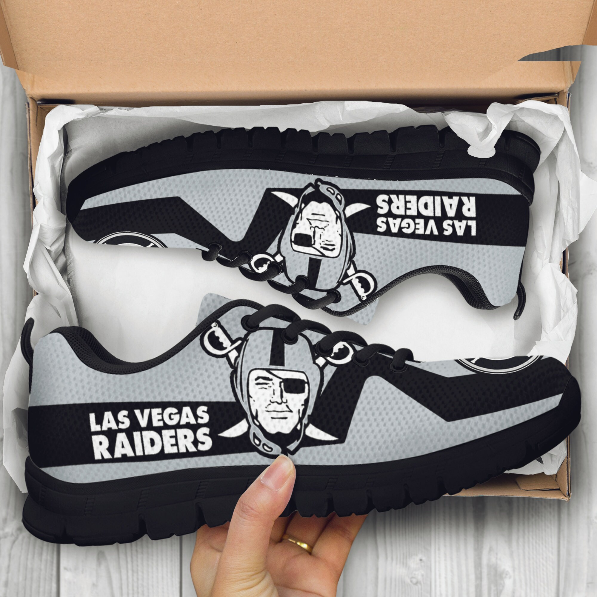 Las Vegas Raiders Sneaker Las Vegas Raiders Shoes Custom Etsy