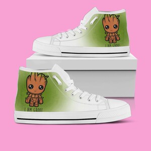 Groot Custom Canvas Shoes Guardians Of The Galaxy Custom | Etsy