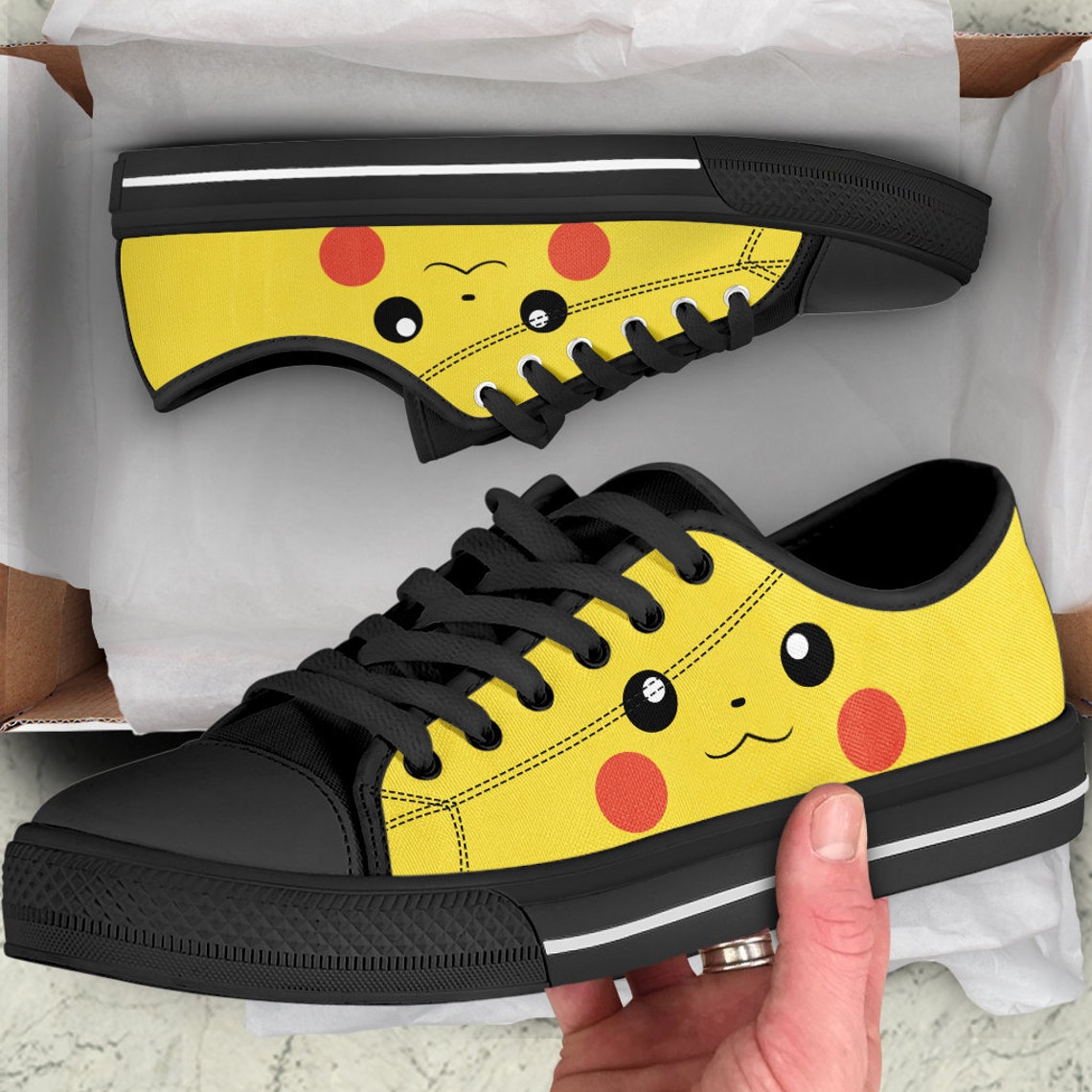 Pikachu Custom Canvas Shoes Pokemon Custom Low Top Nintendo Etsy