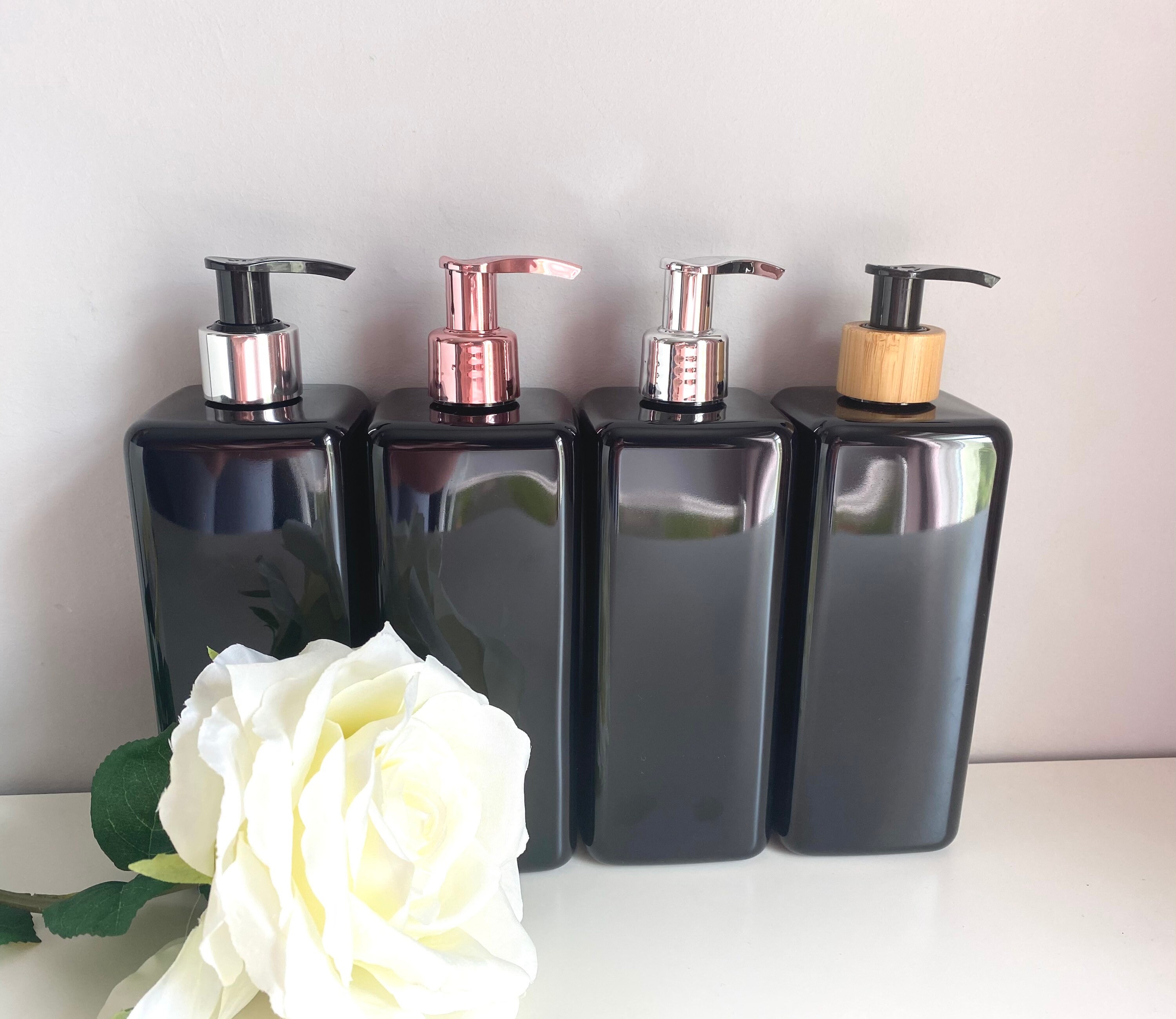 Black Square Refillable Pump Dispenser Bottles 500ml & 250ml Etsy