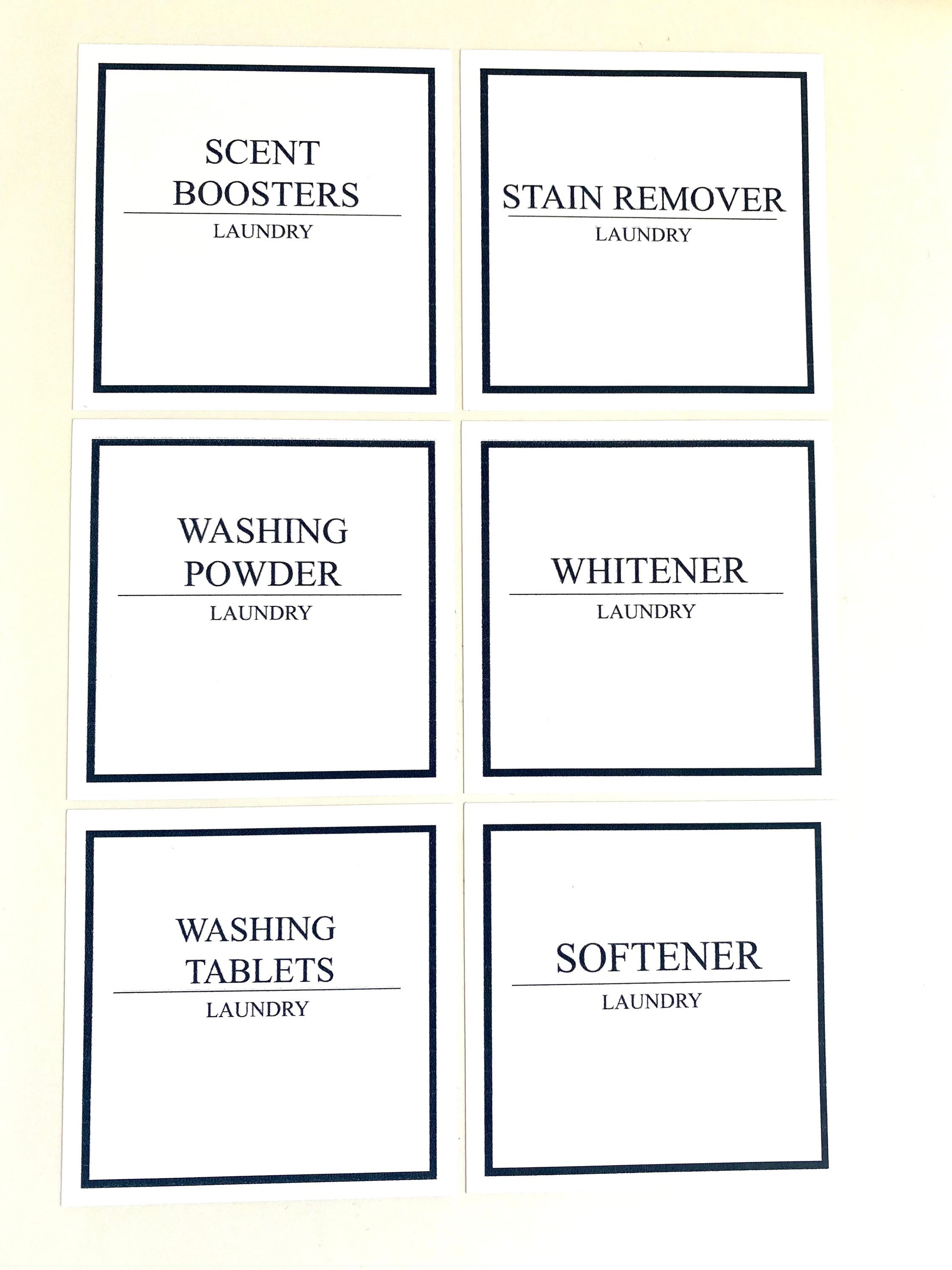 Minimalistic Laundry Labels Fabric Softener Powder Stain Etsy