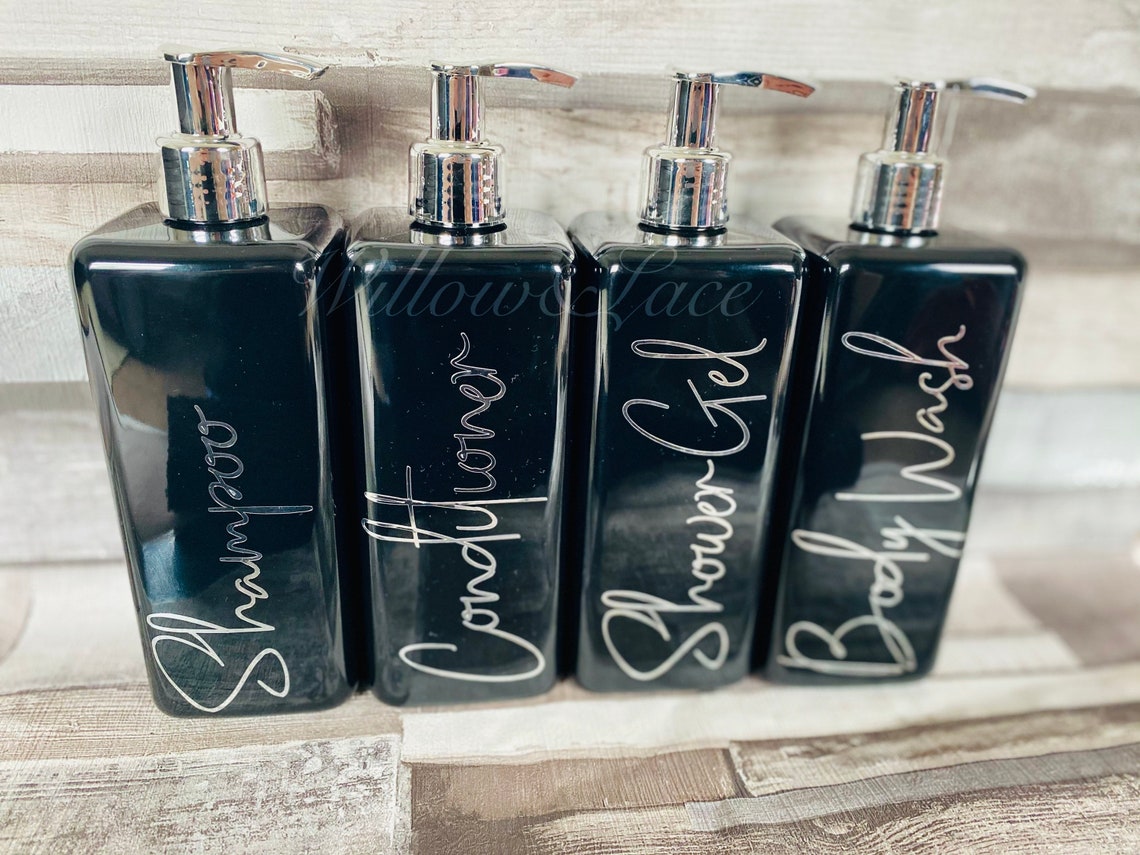 Black Square Refillable Pump Dispenser Bottles 500ml & 250ml Etsy