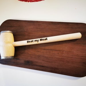 Personalised meat tenderizer mallet - wooden meat mallet - Grandad&#39;s meat mallet - Wooden tenderiser - Meat hammer for kitchen - utensil
