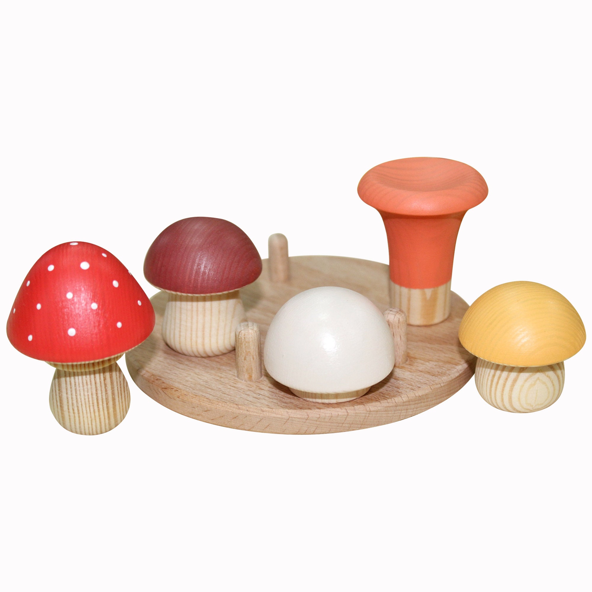 Mushrooms wooden toy for toddlers fine motor skills toy game Etsy