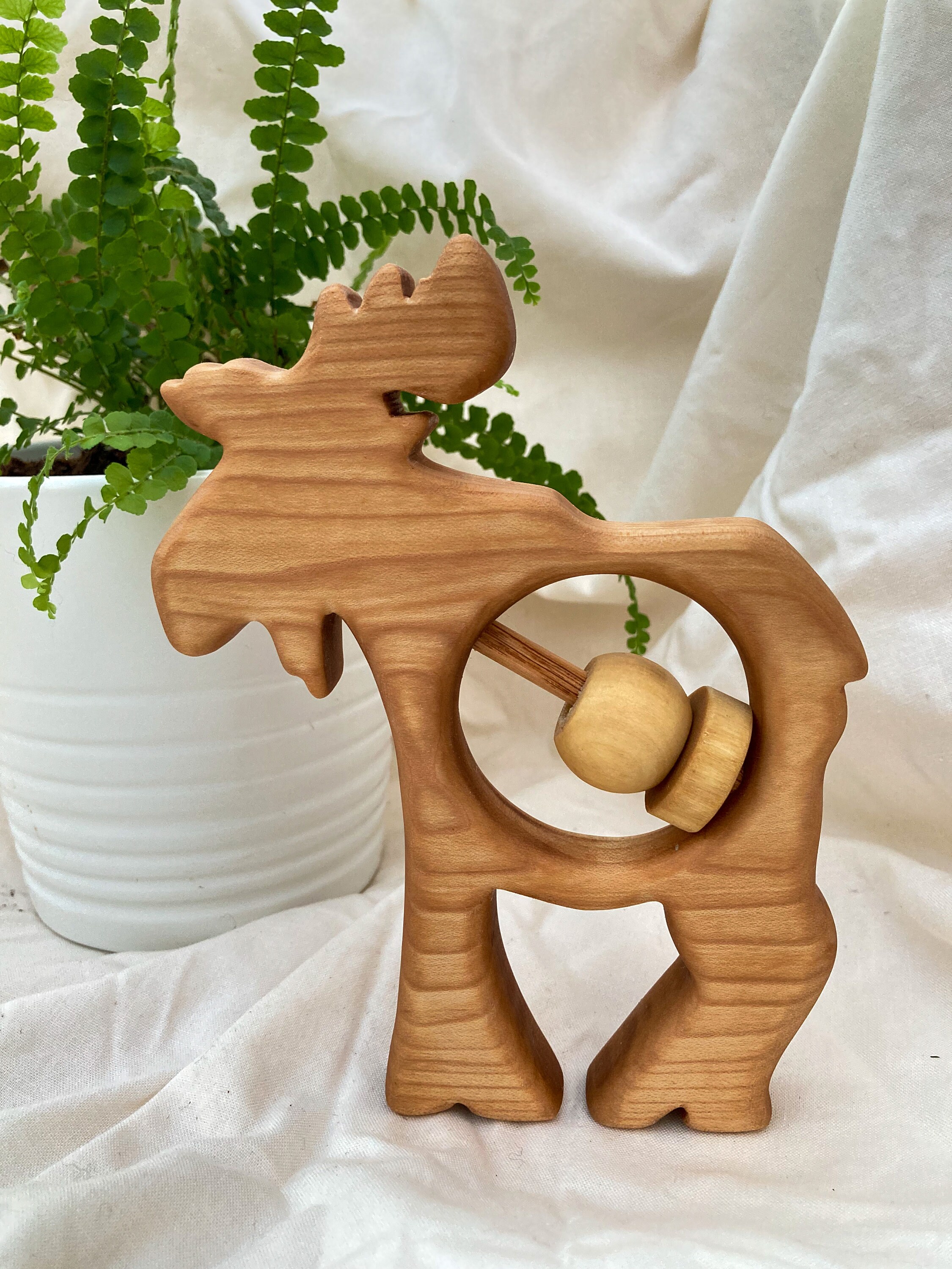 Baby Rattle Moose, Wood Rattle - Meets CPSC Requirements - Etsy