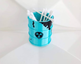 Qtip Holder and Trash Can With Lid / Qtip Holder With Lid / Q Tip