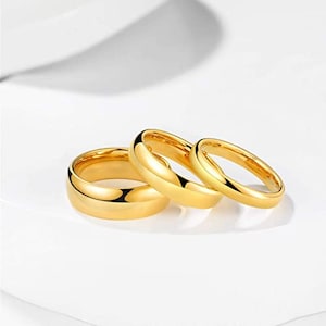 Wählen Sie 2mm, 3mm, 4mm, 5mm, 6mm, 7mm, 8mm 9mm Hartmetall gewölbt Gold glänzend poliert Ehering Verlobungsring für Männer oder Damen