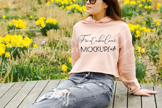 Monogrammed Bella + Canvas Cropped Fleece Hoodie