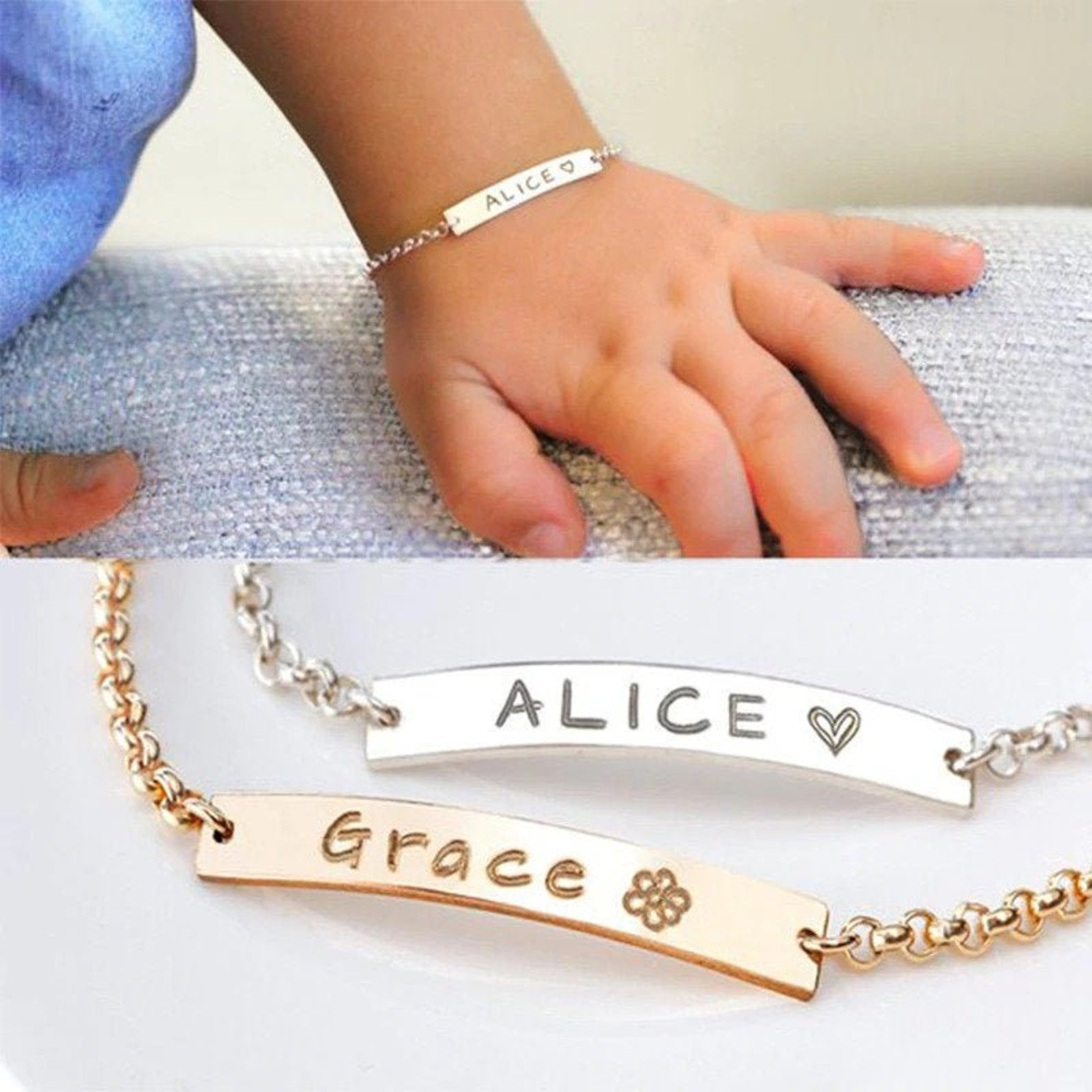 Custom Baby Name Bracelet Personalized Bracelet For Toddler Etsy