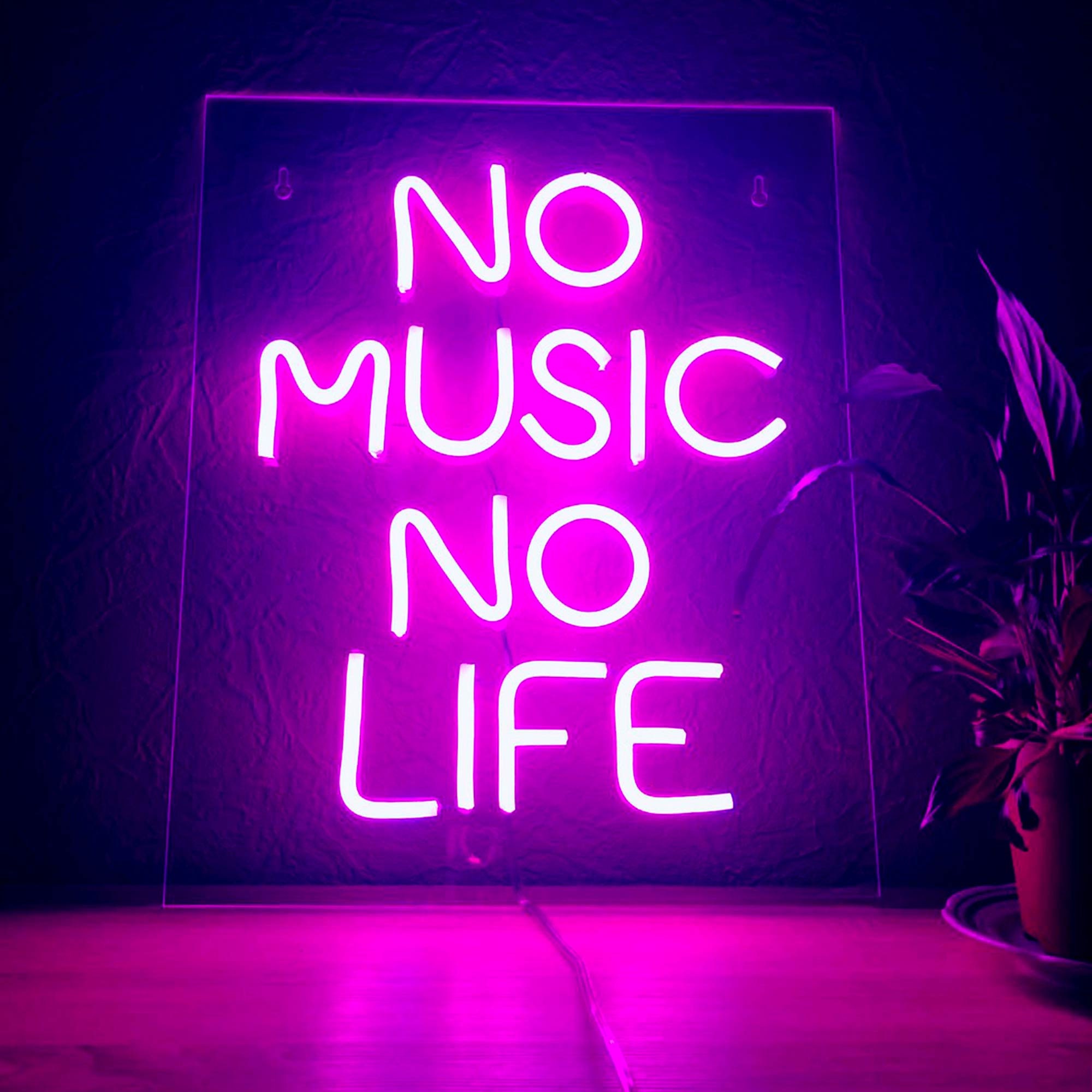 No Music No Life LED Neon Sign, Custom Wall Decoration, Available 