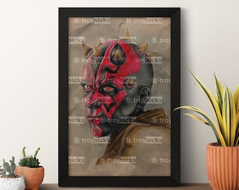 Darth Maul 11x17 Print - Colored Pencil