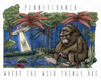 Pennsylvania Where the Wild Things Are - 11x14 Print