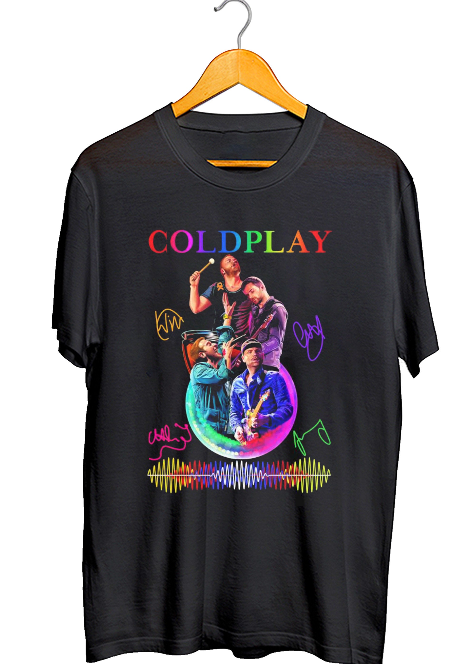 Coldplay Band Color Signature Members T Shirt Coldplay Band Etsy