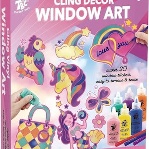 Crafts Stained Glass Film Kit - 6 Paints and 20 Stickers - Creative Activities for Children Ages 5+