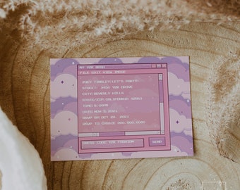 Y2K Party Invitation, Chat Box Design (JPG/PDF)