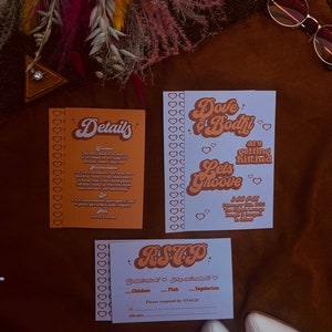 groovy wedding invitation, retro groovy wedding invitation bundle, 70s wedding invitation, groovy wedding invites, printable wedding invite