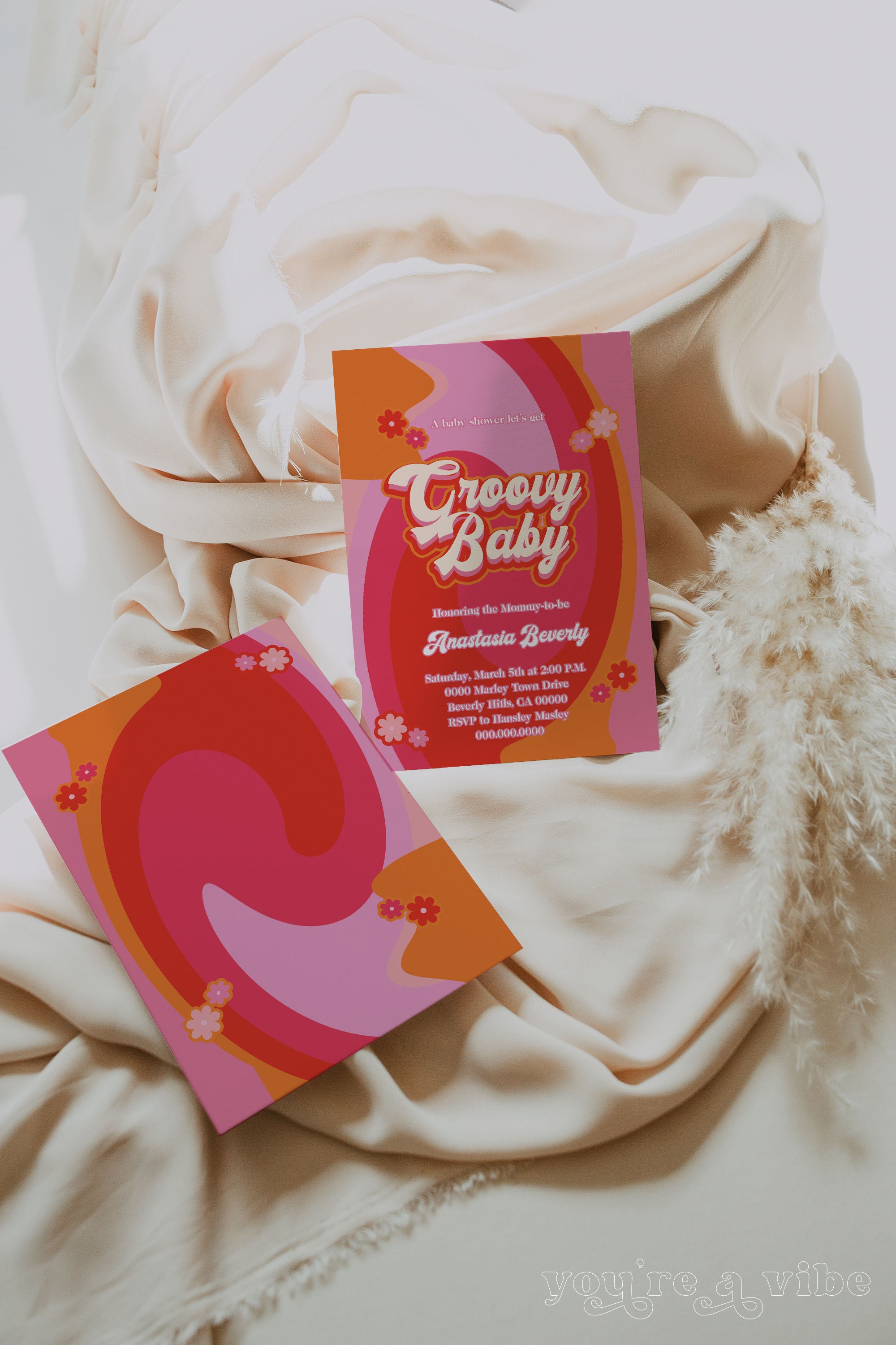 Groovy Hippie Baby Shower Invitation Flower Daisy Baby Shower Etsy