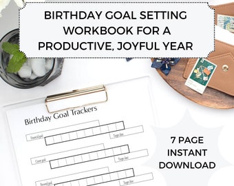 Birthday Goal-Setting Workbook: Annual Trackers (Instant Download)