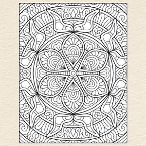 100 Floral Mandala Coloring Pages / Meditative Adult Coloring Pages / Flower Mandalas Coloring Book