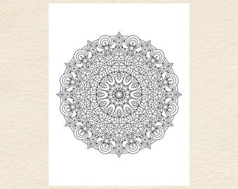 Dibujos para colorear de la luna y las estrellas / Libro para colorear para adultos imprimible