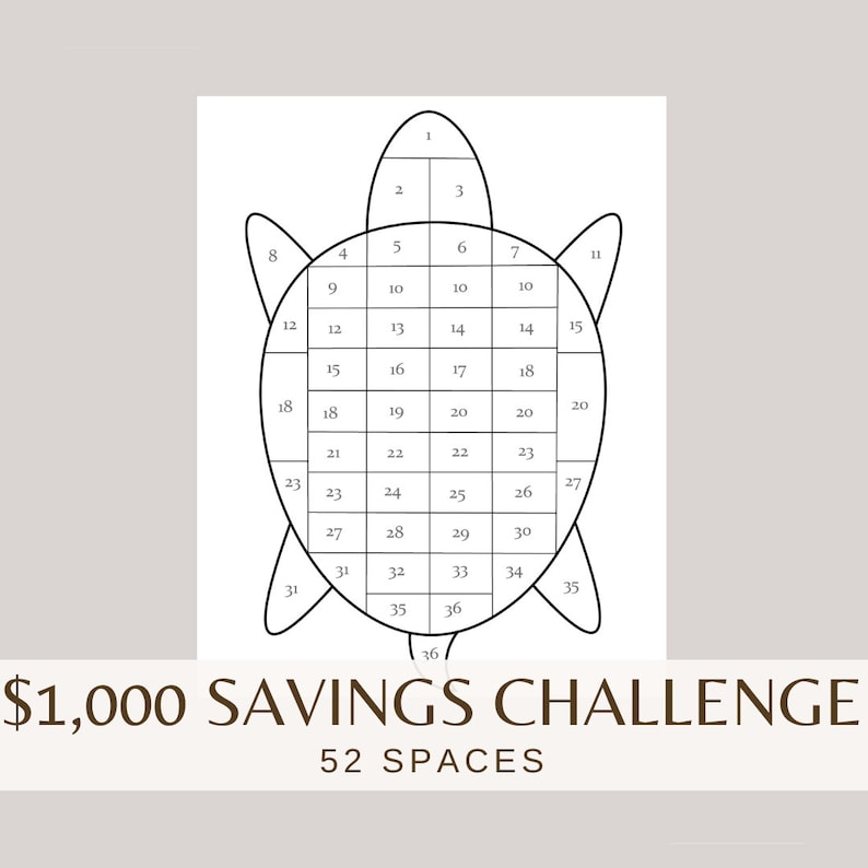 1,000-dollar Savings Challenge Printable PDF / 1000 Savings Challenge ...