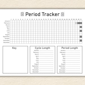Printable Period Tracker Template: Monthly Cycle Chart (PDF)