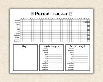 Printable Period Tracker Template: Monthly Cycle Chart (PDF)
