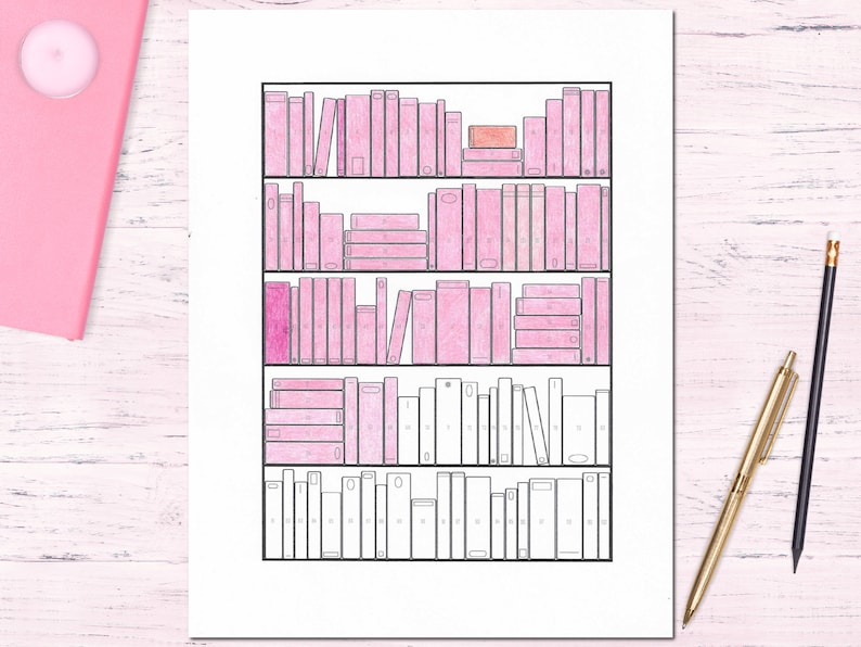 Bookshelf Goal Tracker PDF Download / Bookshelf Printable / Etsy