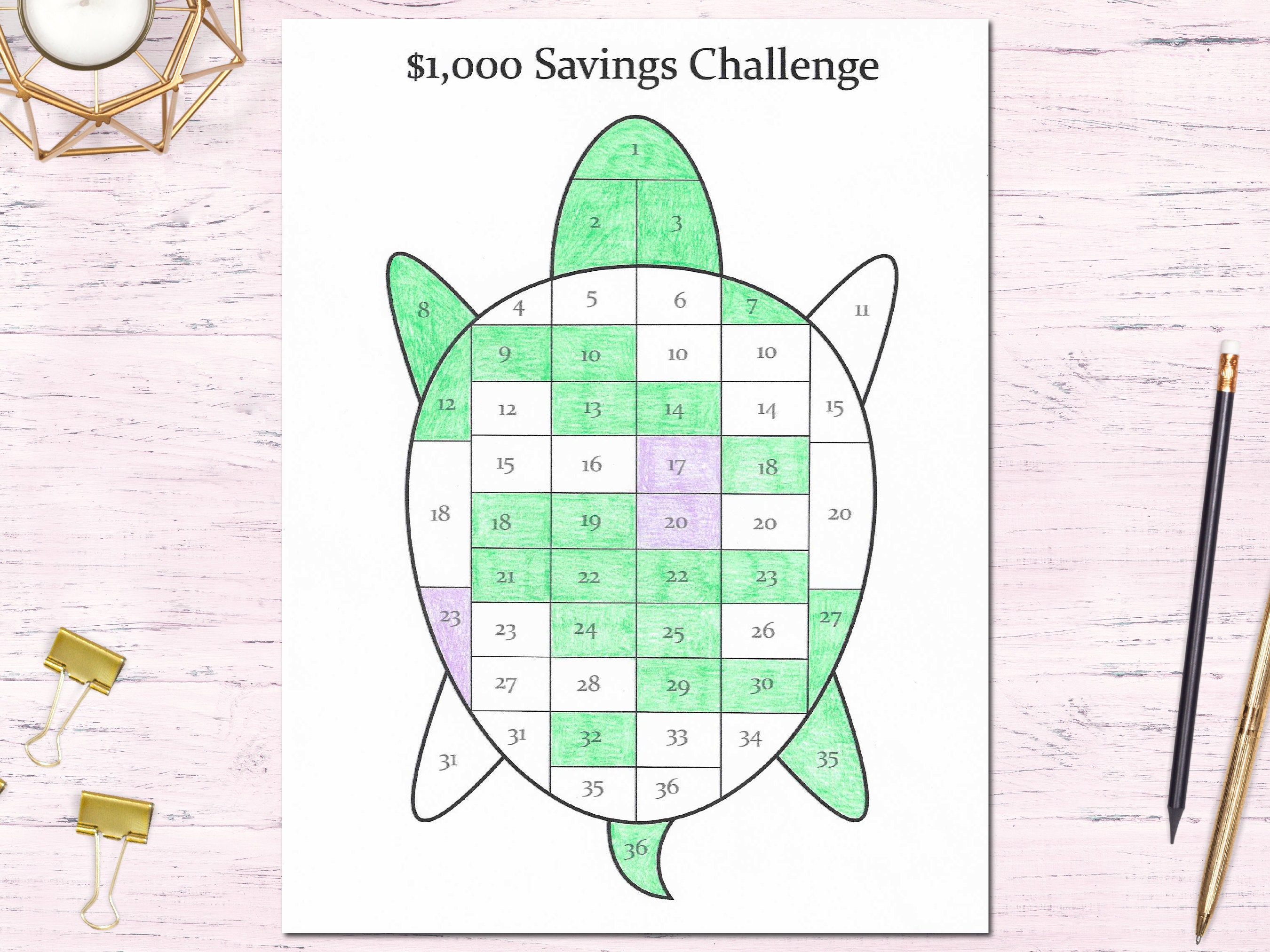 1,000-dollar Savings Challenge Printable PDF / 1000 Savings Challenge ...