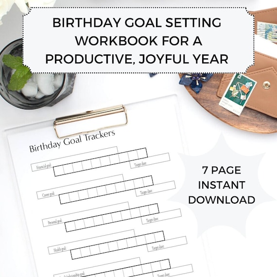 Birthday Goal-Setting Workbook: Annual Trackers (Instant Download)