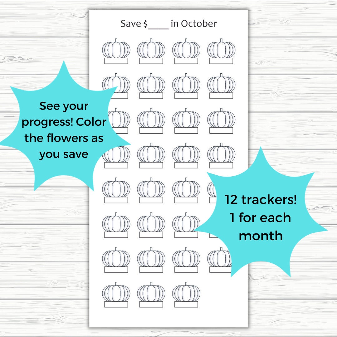A6 Monthly Seasonal Savings Challenge Trackers 12 Months of Savings ...