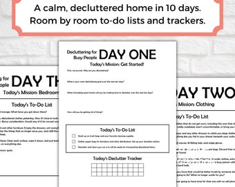 Decluttering for Busy People Downloadable PDF / Decluttering Planner / Printable Declutter Challenge