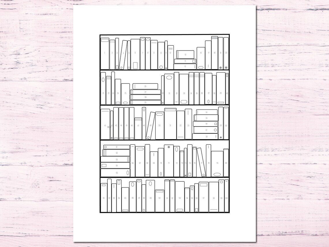 Bookshelf Goal Tracker PDF Download / Bookshelf Printable / Etsy