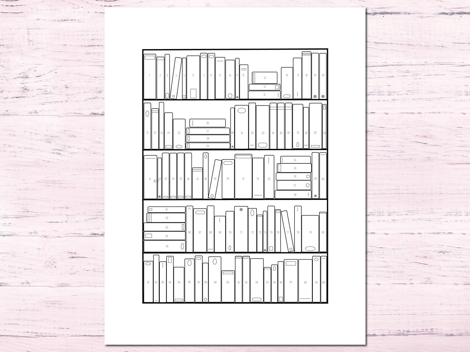 Bookshelf Goal Tracker PDF Download / Bookshelf Printable / Etsy