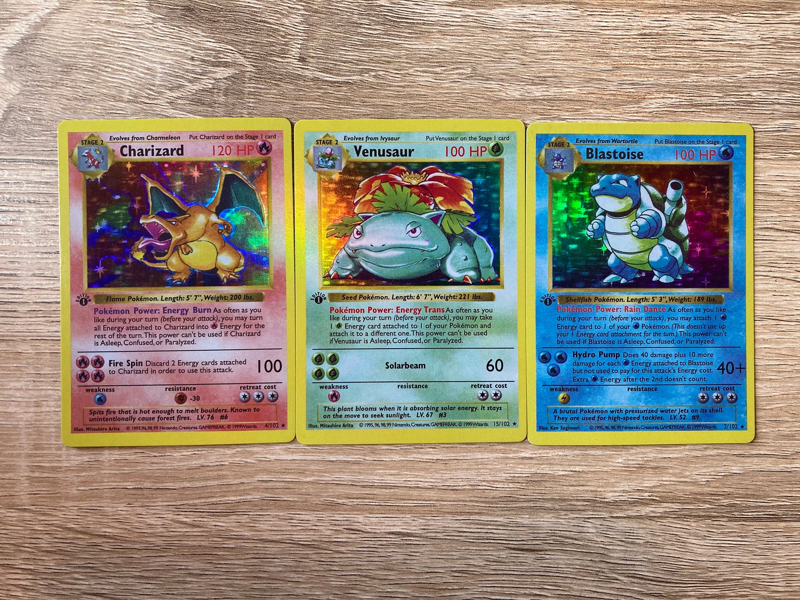 Charizard Venusaur Blastoise Shadowless 1st Edition Holo Etsy