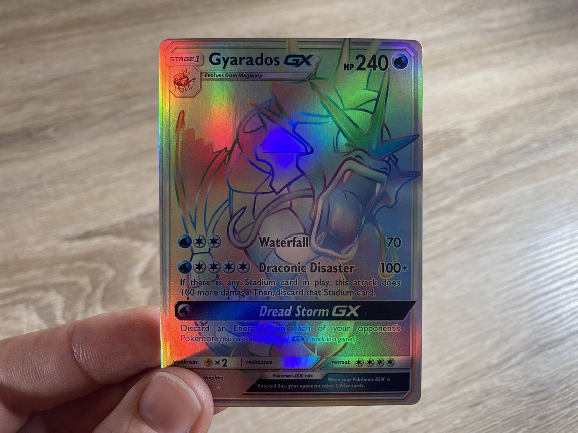 Gyarados GX Shiny Rainbow Rare Holo Custom Made Pokémon Etsy