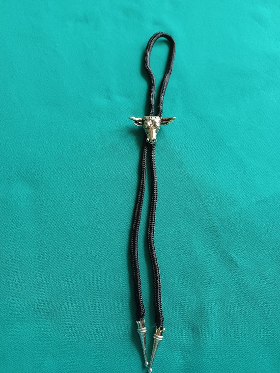 1980s Bolo Tie - Longhorn Steer Head - New Old St… - image 2