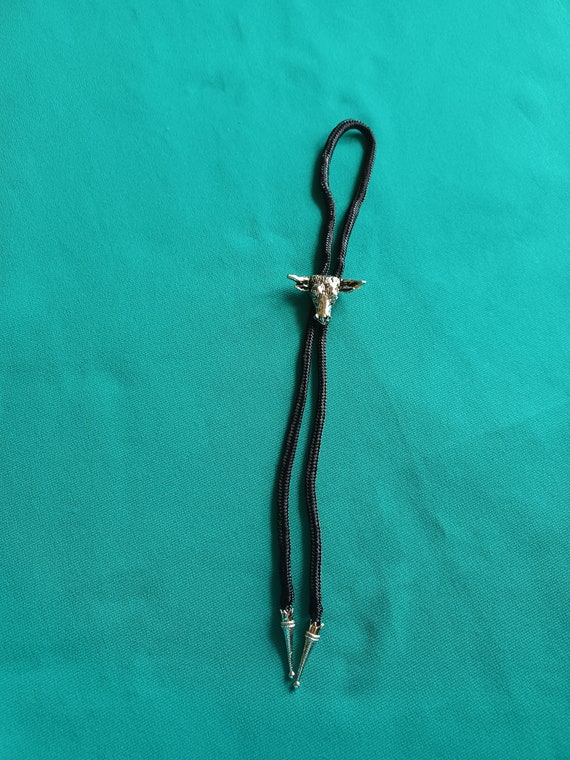 1980s Bolo Tie - Longhorn Steer Head - New Old St… - image 4