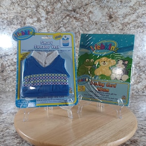 2 Pc Set Webkinz Trading Card Album and Smart Sweater Vest With Code, New Old Stock,Never Used,Gift for Her, Gift for Him, Bo-Ho, Vintage
