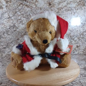 Vintage Applause Santa Bear,New with Tags, Santa Bear #21743,New Old Stock,Never Used,Gift for Her,Gift for Him,Bo-Ho,Vintage Applause Plush