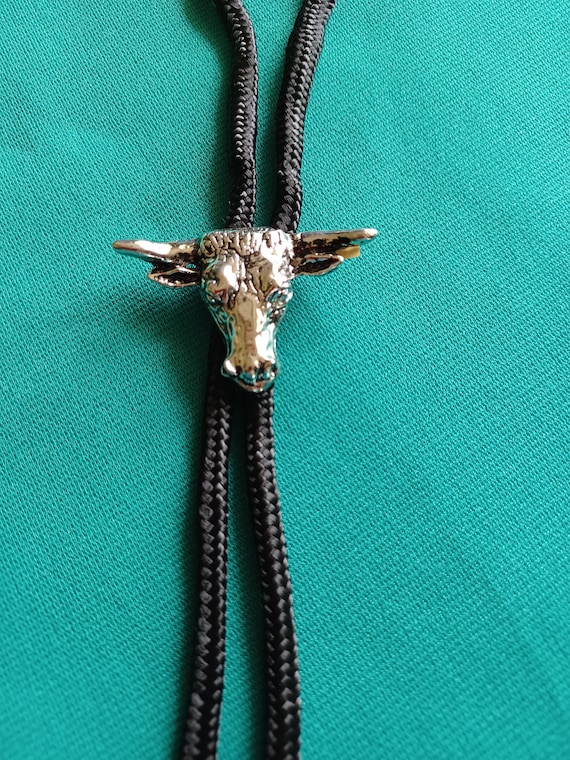 1980s Bolo Tie - Longhorn Steer Head - New Old St… - image 1