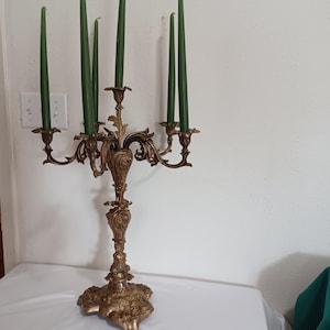 Victorian vintage candelabra | Exquisite candelabra, Victorian vintage brass | Candle stick holder | 6-candle holder | Brass candle holder