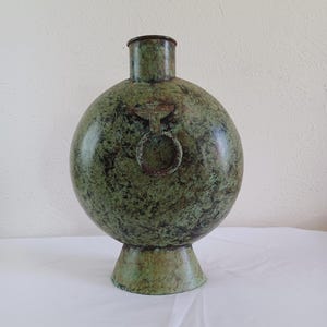 Vintage Chinese Han Dynasty Style bian hu wine vessel, Vintage Home Decor,Boho, Shabby Chic, Country Cottage, Gift for Her, Gift for Him