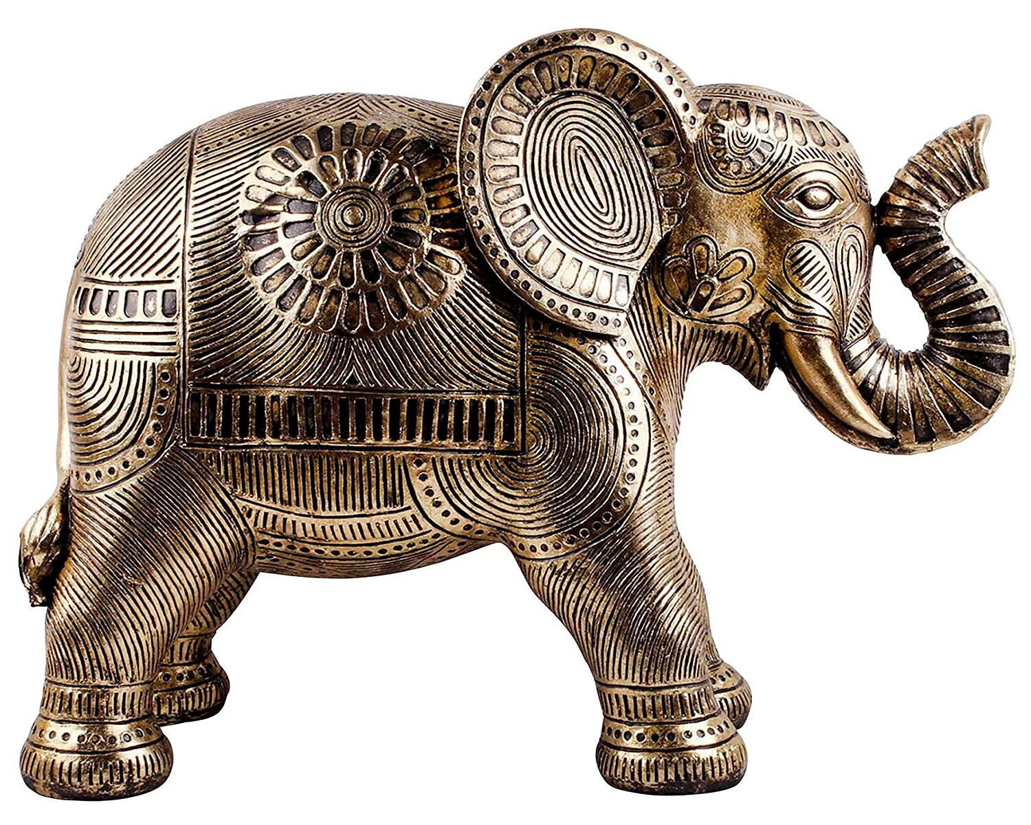 Hastini Gold Textured Elephant Figurine Standing Elephant Etsy