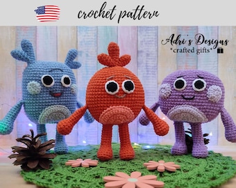 Bumble Nums Crochet Pattern PDF File Amigurumi Pattern Super Simple Songs Set Of 3 Crochet Toys For Kids DIY, NOT finished product