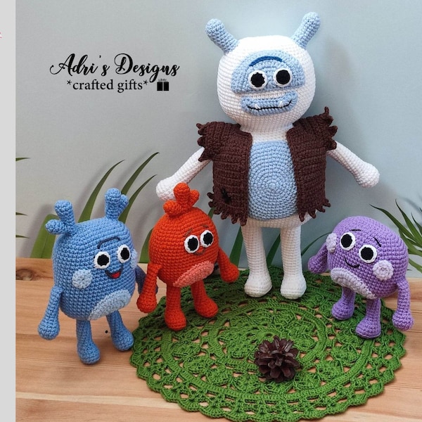 Yeti and the Bumble Nums Crochet Pattern PDF File Yeti Amigurumi Pattern Super Simple Songs Gift for Kids Birthday, NOT finished toys, DIY