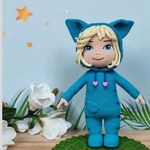Ava Doll Crochet Pattern PDF file Ava from Dave and Ava Cartoons Amigurumi Pattern DIY Ava Toy for Kids Birthday Gift, NOT finished product
