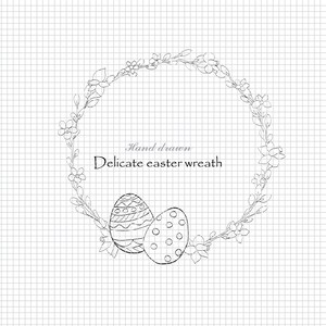 couronne de Pâques dessinée à la main