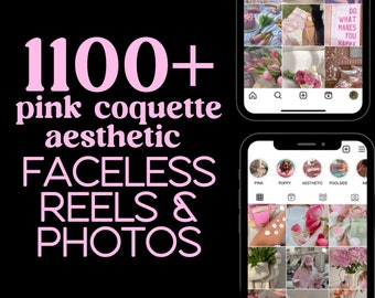 Digital Products Faceless Aesthetic Instagram Reels, Pink Themed Digital Marketing Canva Templates, Editable Canva Designs, Social Media
